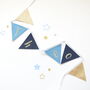 Personalised Navy And Gold Felt Bunting, thumbnail 1 of 7
