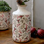 Holly And Mistletoe Ceramic Bottle Vase, thumbnail 1 of 3
