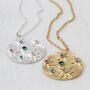 Sterling Silver Or Gold Crystal Celestial Disc Necklace, thumbnail 1 of 8