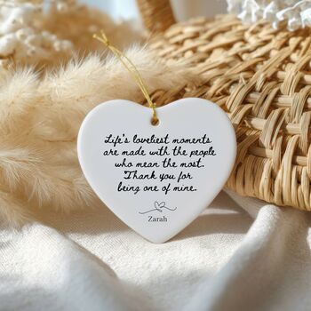 Personalised Friend Thank You Heart Ornament, 2 of 4