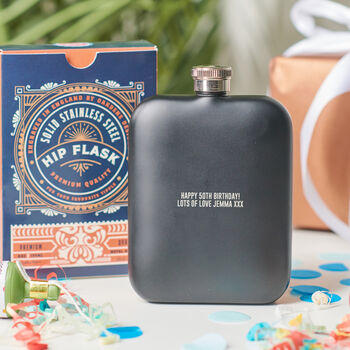 Personalised 50th Birthday Year Hip Flask, 2 of 8