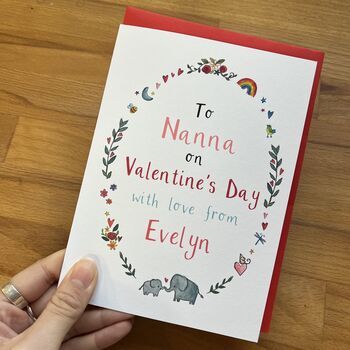 Personalised Valentine's Day Wreath Card For Nan Grandma, 2 of 4