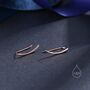 Sterling Silver Minimalist Curved Bar Crawler Earrings, thumbnail 5 of 10