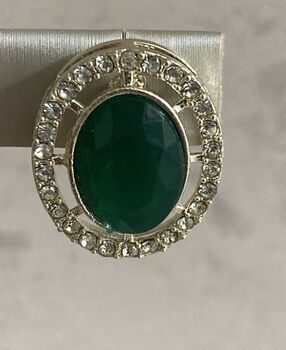Munira Gold Plated Crystal Stone Stud Earrings Emerald, 2 of 4