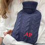 Monogram Cable Knit Hot Water Bottle, thumbnail 1 of 2