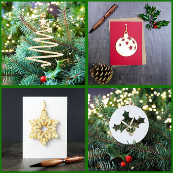 Christmas Card With Wooden Tree Decoration, 4 of 4