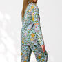 Pale Blue Floral 100% Cotton Ladies Pyjamas, thumbnail 7 of 8