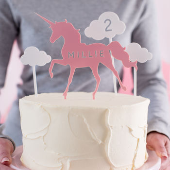 Personalised Unicorn Cake Topper Scene, 3 of 5