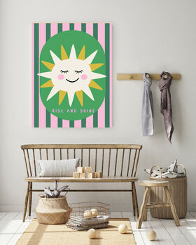 Rise And Shine Sun Nursery Quote Art Print, 3 of 4