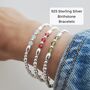 Sterling Silver Birthstone Bracelet: Elastic Beaded Birth Month Gemstone Jewellery, thumbnail 1 of 9