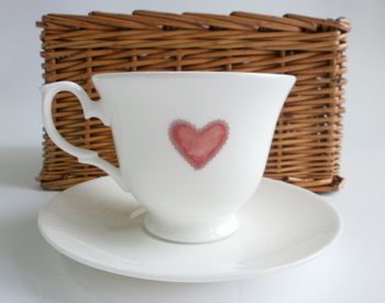 Teapot, Sugar And Cream Jug, Blue Or Red Heart Design, 6 of 6