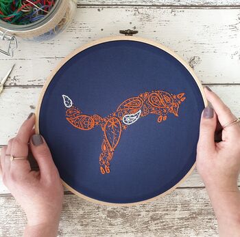 Paisley Fox Embroidery Kit, 5 of 6