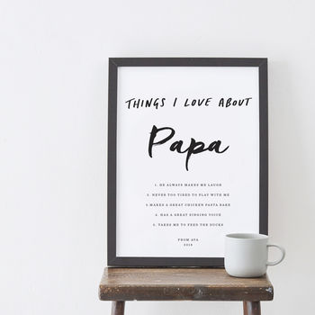 Personalised Things I Love About Dad Print, 2 of 4