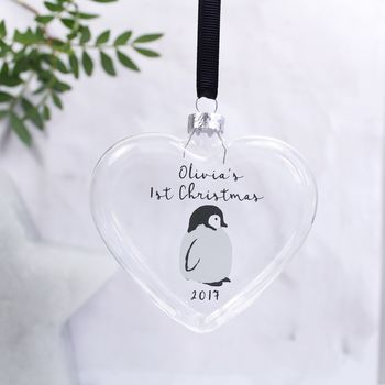 Personalised First Christmas Baby Penguin Bauble, 3 of 8