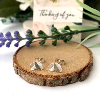 Thank You Bridesmaid Sterling Silver Mini Leaf Earrings, 3 of 12