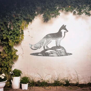 Standing Fox Metal Wall Art For Garden, Animal Decor Gift, 6 of 10