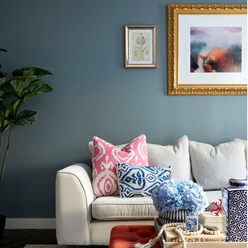 Blue Velvet Decorative Cushion, 2 of 4