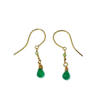 Green Agate And Peridot Drop Earrings, 2 of 4