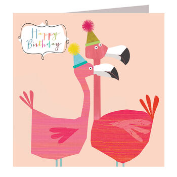 Flamingos Happy Birthday Card, 2 of 5