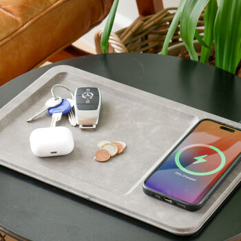 Leather Vanity Tray And Wireless Phone Charger, 12 of 12