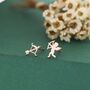 Sterling Silver Cupid And Bow And Arrow Stud Earrings, thumbnail 4 of 12