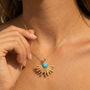 Women's Turquoise Sun Pendant Necklace In 18k Gold, thumbnail 1 of 4