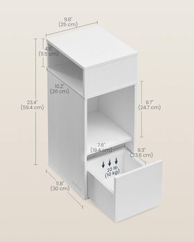 Slim Bedside Table Storage Drawer Shelf, 2 of 7