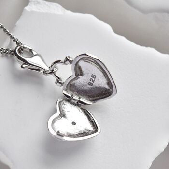 Heart Locket Pendant Gift Sterling Silver, 3 of 6