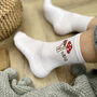 Mushroom Motif Personalised Crew Socks, thumbnail 1 of 3