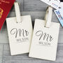 Set Of Two Luxury Leather Couple Luggage Tags, thumbnail 3 of 4