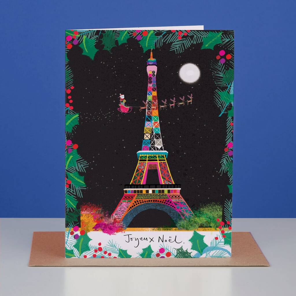 The Eiffel Tower Christmas Card By I DREW THIS