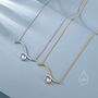 Sterling Silver Moonstone Wave Pendant Necklace, thumbnail 5 of 12