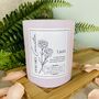 January Carnation Birth Flower Personalised Candle, thumbnail 2 of 11