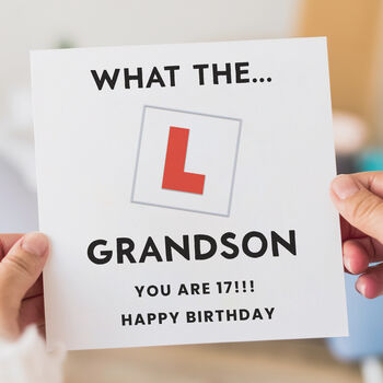 Funny 17th Birthday Card For Grandson, 2 of 2