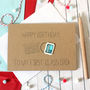 Personalised First Class Stamp Happy Birthday Card, thumbnail 2 of 8