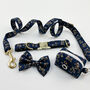 Navy Mistletoe Dog Collar, thumbnail 4 of 12