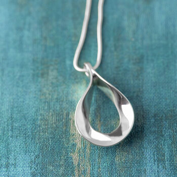 Teardrop Silver Pendant Necklace For Mum, 2 of 7