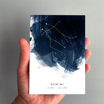 Gemini Constellation Zodiac Star Sign Birthday Card, 5 of 5