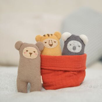 Snuggly Towelling Rattle Trio, 5 of 10
