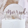 Just Married Wooden Wedding Cake Topper, thumbnail 1 of 3