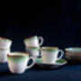 Green Set Of Six Porcelain Espresso Cup And Saucer, thumbnail 8 of 11