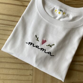 Embroidered Mama Organic T Shirt, 7 of 9