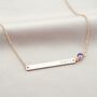 Personalised Birthstone And Bar Name Necklace, thumbnail 2 of 12