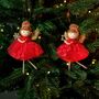 Christmas Hanging Fairy In Red Dress Decoration, thumbnail 1 of 2