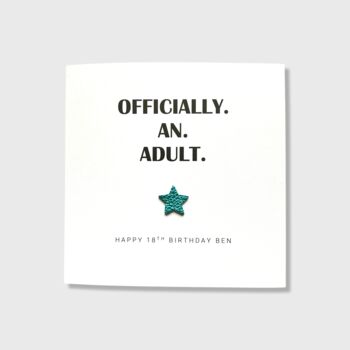 Officially An Adult Personalised 18th Birthday Card, 2 of 3