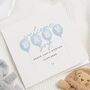 New Baby Boy Card Blue Balloons Personalised, thumbnail 1 of 7