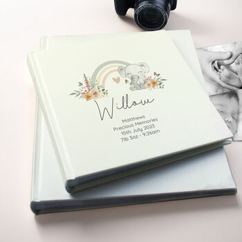 Personalised Floral Elephant Square Photo Album, 3 of 7