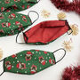 Christmas Pug Dog Face Mask Unisex Red And Green, thumbnail 3 of 4