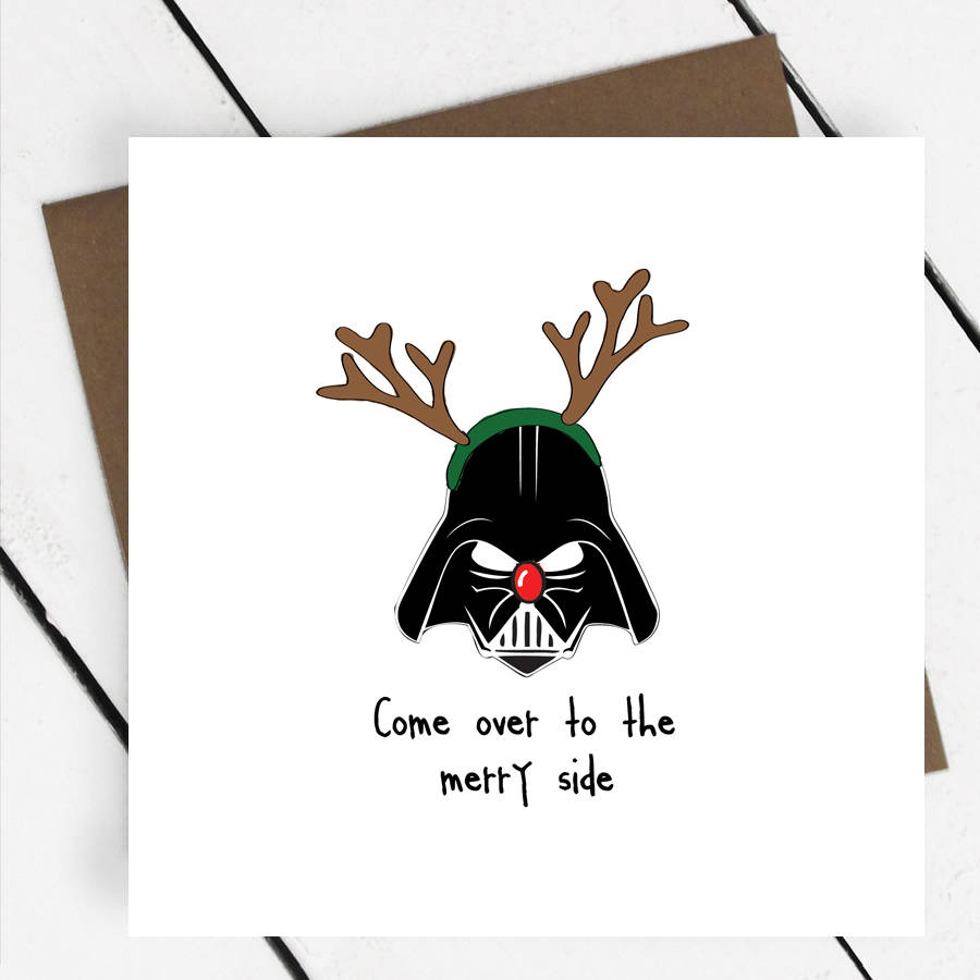 'come over to the merry side' star wars christmas card by 
