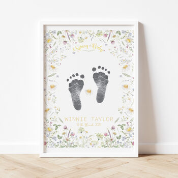 'Spring Baby' Personalised Footprint Keepsake Kit, 6 of 6